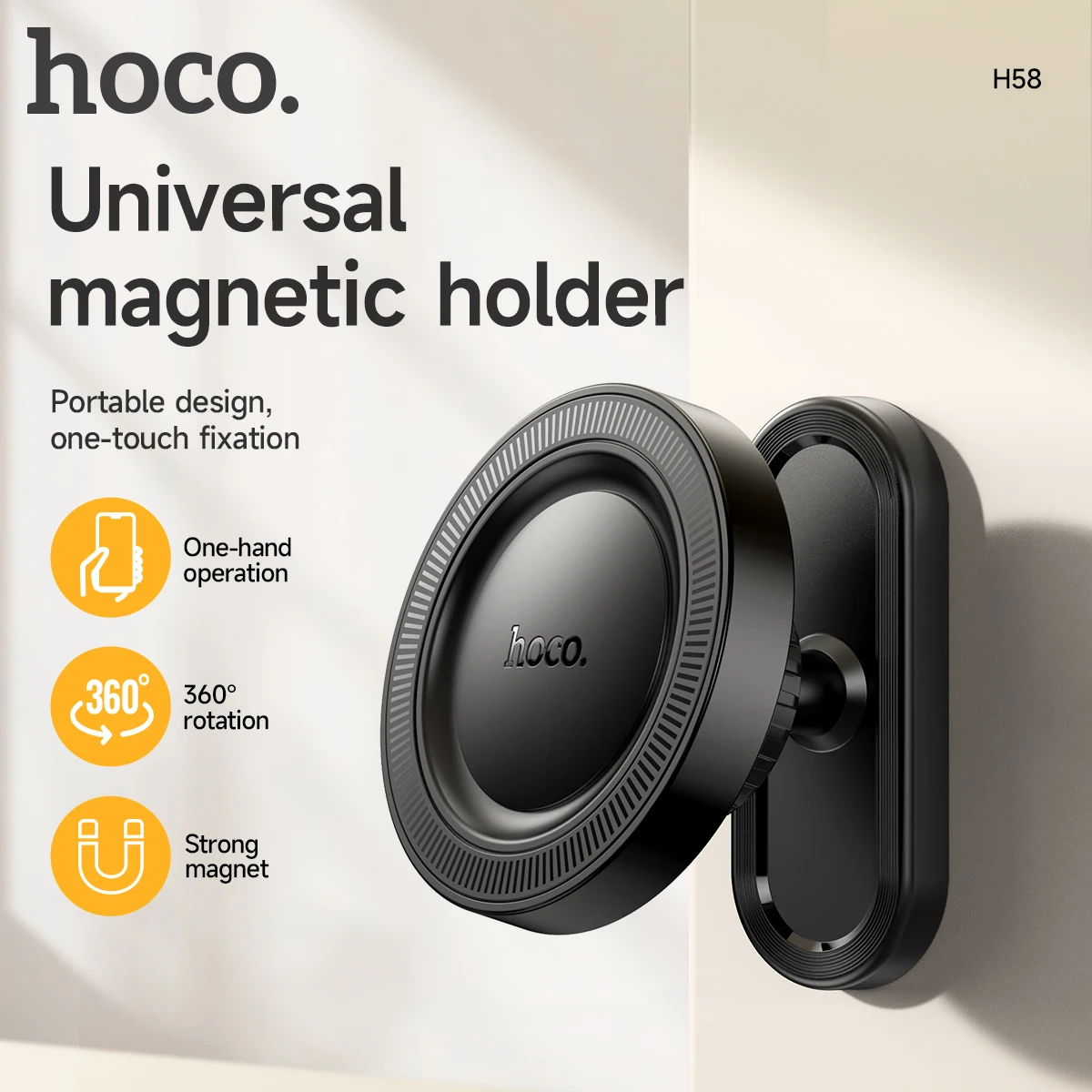 Hoco Magnet Telefon halter für iPhone 16/15/14/13/12 Pro Max 360 drehbare Halterung Telefon Menge in Auto/Küche/Toilette N52 Magnet Image