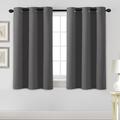 Blackout Curtains for Bedroom Thermal Insulated Room Darkening Living Room Curtains 45 Inch Long Grommet Privacy Protection Window Curtain Panels/Drapes for Nursery 2 Panels Charcoal Gray