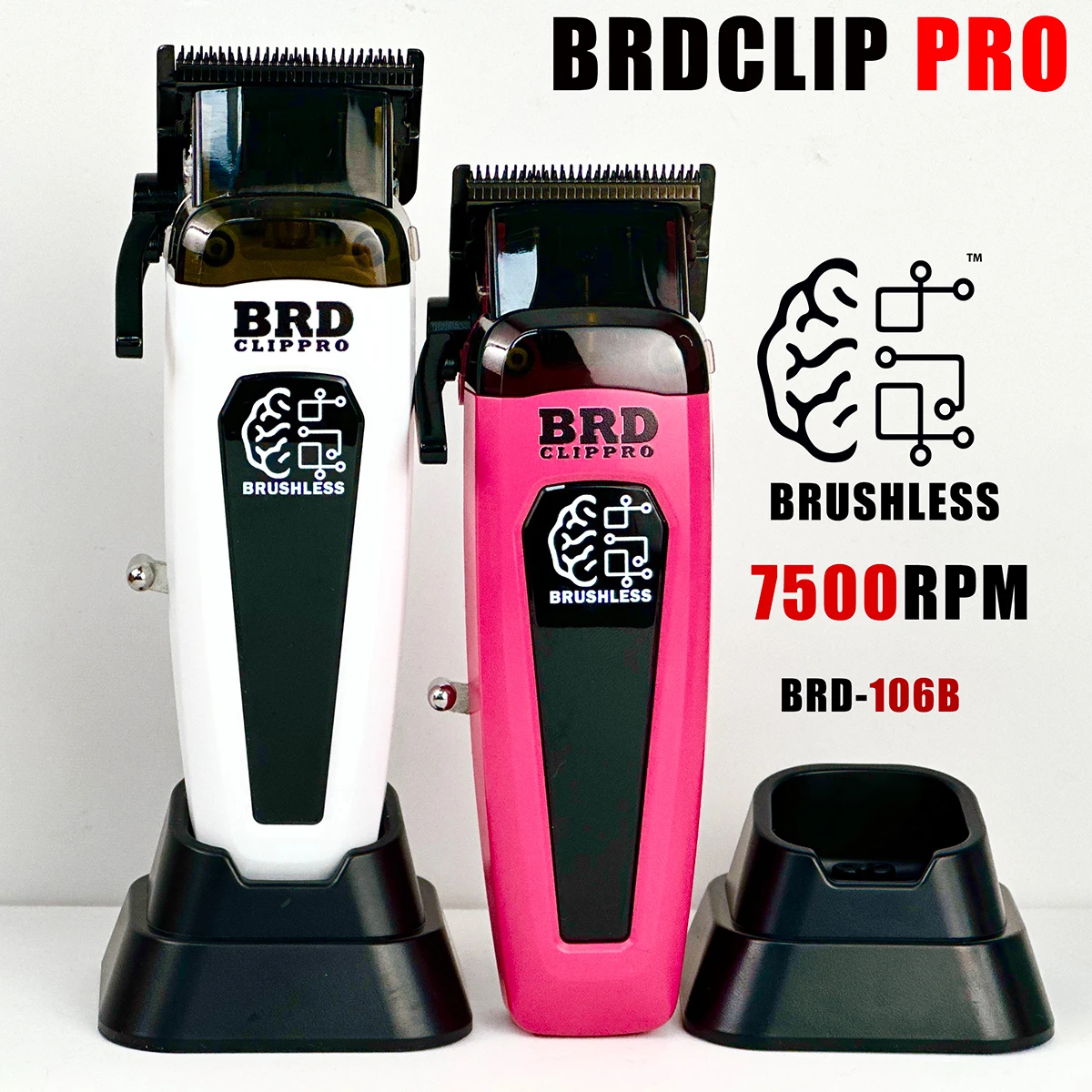 BRDCLIP PRO 106B Bürstenloser Motor 7500 U/min Weiß Professioneller Haarschneider Friseur Haarschneidemaschine Salon Haarschneider für Männer Image