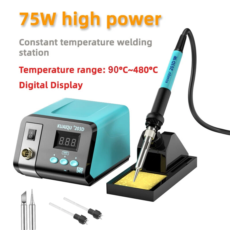 75 W Digitalanzeige Lötstation Set 480 ° C Heat Control Auto Sleep mit Lötkolbenspitze für Telefon PCB DIY Reparatur KQ-203D Image