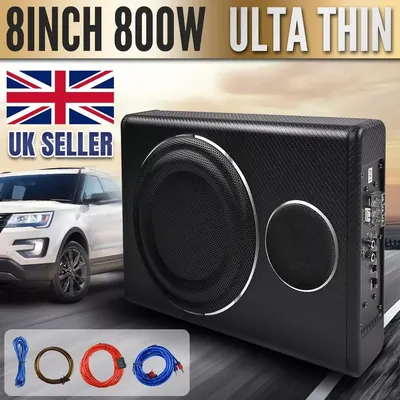 8'' 800W Active Underseat Car Bass Box Audio Subwoofer Sub Speaker Amplifier 12V With Tweeter Subwoofer Built-In High-Power