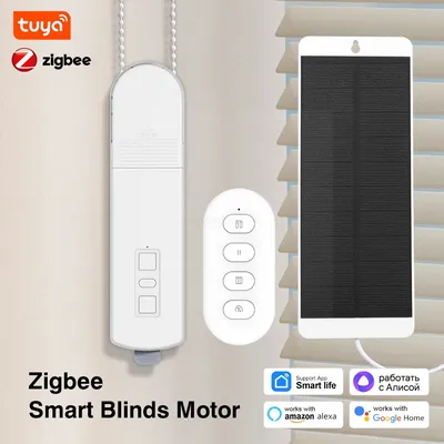 Tuya Zigbee Smart DIY Motorized Roller Blinds/Shades Drive Solar Panel Motor Smart Life Voice Control Alexa Google Home Alice