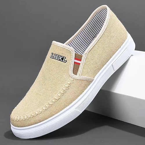 Lässige Slipper aus Canvas für Herren – leichte, atmungsaktive Sommerschuhe für den Alltag, Reisen und Strandspaziergänge Image