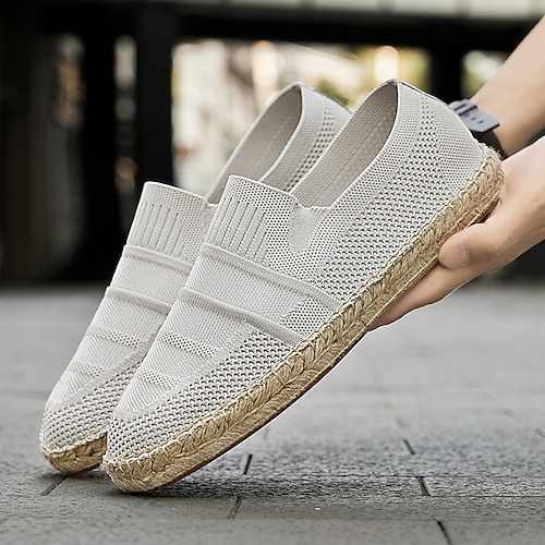 Beige Herren-Urlaubs-Espadrilles mit gewebtem Design – bequemes und stylisches Schuhwerk für Sommer- und Strandausflüge Image