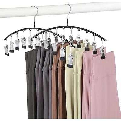 2er-Pack Leggings-Kleiderbügel für den Schrank-Organizer, Hut-Kleiderbügel für den Schrank mit 10 Clips, für 20 Leggings, Leggings-Kleiderbügel, Hosen-Aufbewahrungs-Organizer, geeignet für Socken, Höschen, Unterwäsche, Hosen Image