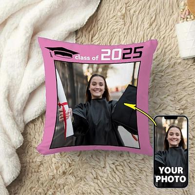 Personalisierter Kissenbezug zum Schulabschluss, fügen Sie Ihr Bild hinzu, beste Geschenke zum Schulabschluss, personalisiertes Geschenk, Fotodesign, Bild, modischer, lässiger Kissenbezug, Image
