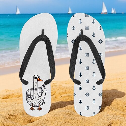 Herren-Flip-Flops mit Gänse-Design und Seilmuster – lässiger Beach-Style für Männer bei Strandausflügen und Sommeraktivitäten Image