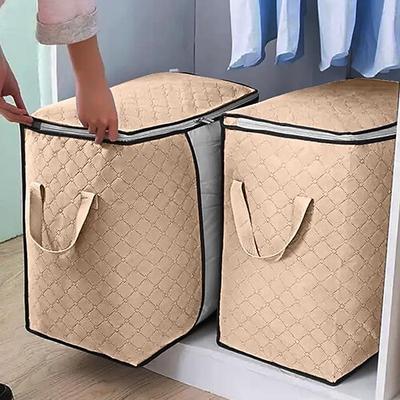 2er-Pack Unterbett-Aufbewahrungstaschen, strapazierfähig, mit Reißverschluss, wasserdicht, für den Umzug Reise-Aufbewahrungs-Organizer, faltbare, verstärkte Griffe für Kleidung, Bettwäsche, Decken, Image