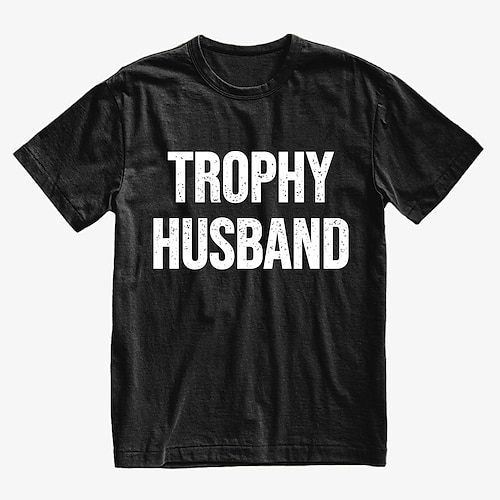 Herren Bedruckt Lustiger Slang T Shirt 100% Baumwolle Kurzarm Grafik Hemd Schwarz Beige Bequemes T-Shirt Urlaub Straße Modedesigner-Kleidung Image