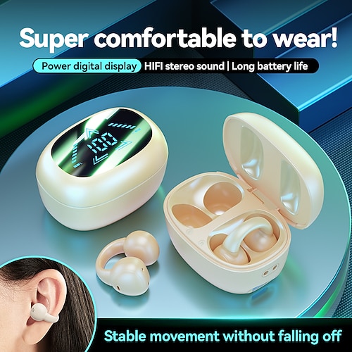 kabellose Bluetooth-Ohrhörer offene Ohrhörer Clip-On-Ohrhörer Knochenleitungs-Ohrhörer für das Training Image