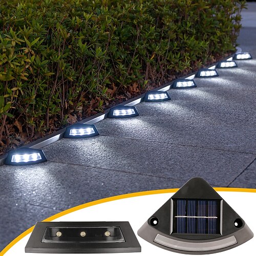 LED Außenwandleuchte Solarlampen 4 Stück Solar-Stufenbodenlicht Solar-Stufentreppendekor Gartenlichter Weglicht im Freien wasserdichtes Hofleitlicht Image