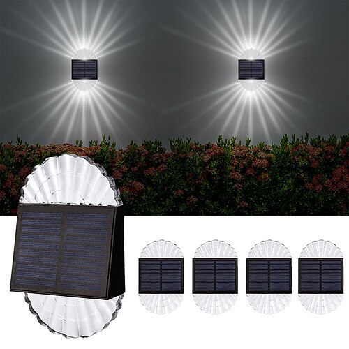 LED Außenwandleuchte Solarlampen 2/4 stücke solar zaun wand lichter im freien wasserdichte gaeden lichter für hof deck garten terrasse beleuchtung dekoration Image