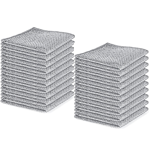 10/15/20 Stück neues verbessertes Geschirrtuch aus Stahldraht, doppellagiges Reinigungstuch aus Stahldraht, kraftvolles, kratzfestes Geschirrtuch aus Draht für Kochgeschirr, Spülbecken, Geschirr, Image