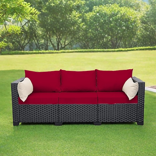 Kissenbezüge für die Terrasse im Freien, dehnbare Sitzbezüge für Gartenmöbel, Polyesterersatz für Terrassen-, Balkon- und Innenstühle Image