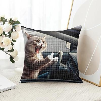 Lustige Tierkatze Dekorative Kissenbezüge 1 Stück Weiches Quadrat Sofa Kissenbezug für Schlafzimmer Wohnzimmer Sofa Stuhl Image