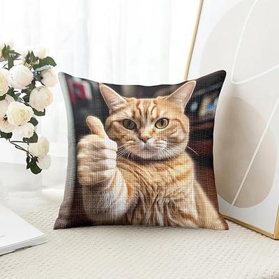 Lustige Tierkatze Dekorative Kissenbezüge 1 Stück Weiches Quadrat Sofa Kissenbezug für Schlafzimmer Wohnzimmer Sofa Stuhl Image
