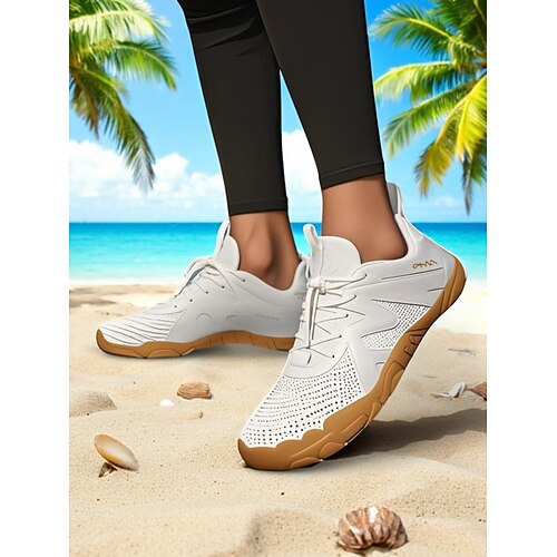 atmungsaktive Wasserschuhe mit weiter Passform für Damen – stylische Barfuß-Aquaschuhe in Farbblock-Optik für Strand, Kajakfahren, Schwimmen und Reisen, schnelltrocknende, leichte Schwimmschuhe Image