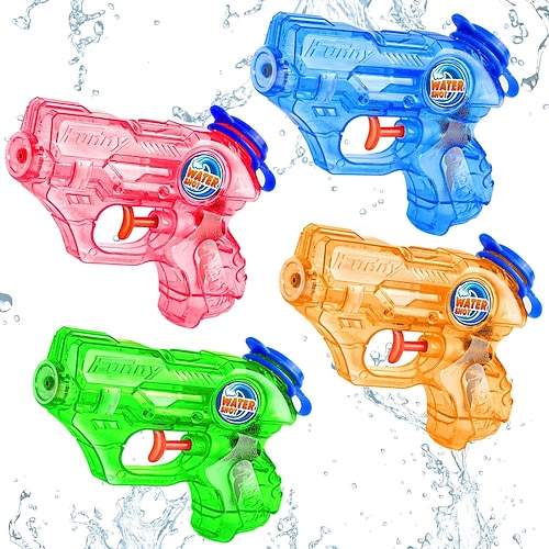 Mini-Wasserpistole für Kinder und Kleinkinder – 4er-Pack/2er-Pack kleine Wasserpistolen mit 5–7m Reichweite, super Wassersauger, Spritzpistole, Blaster-Pistole, Wasserspielzeug für draußen, Sommer, Image