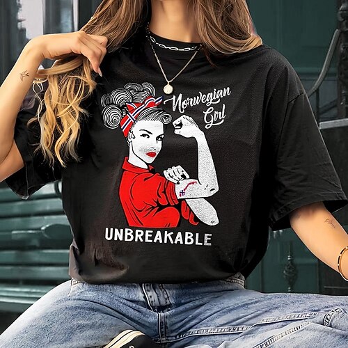 T-Shirt Retro Poster Retro-Mädchen 1950er Retro Vintage T-Shirt Ärmel Grafik für Damen Erwachsene Heißprägen für Maskerade Alltagstauglich Image