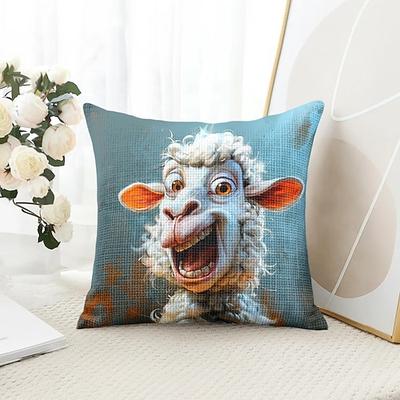 Lustiges Tier Schaf Dekorative Wurfkissenbezug 1PC Weicher quadratischer Couchkissenbezug Kissenbezug für Schlafzimmer Wohnzimmer Sofa Stuhl Image