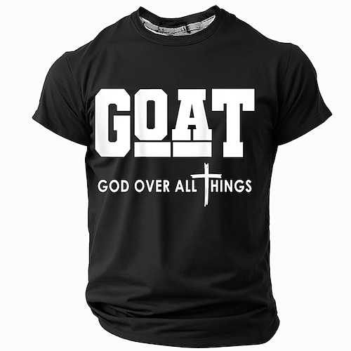 Ostern Herren Lustig GOTT T Shirt Kurzarm T-Shirt 3D-Druck Rundhalsausschnitt Hemd Mode Täglich Lässig Straße Lässig Täglich Schwarz Rote Blau Sommer Frühling Ganzjahres Bekleidung S M L XL XXL XXXL Image