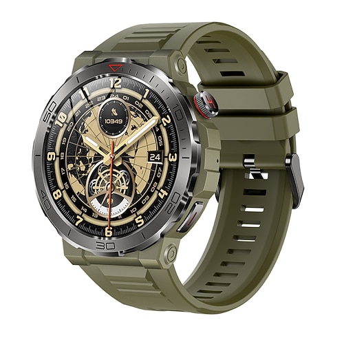 696 MK68 Smartwatch 1.43 Zoll Smartwatch Fitnessuhr Bluetooth Schrittzähler Anruferinnerung Schlaf-Tracker Kompatibel mit Android iOS Herren Freisprechanrufe Nachrichtenerinnerung IPX-0 47mm Image