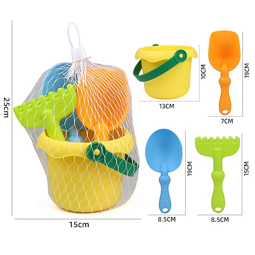 4/8 Packungen Strandsandschaufel-Set Netztasche Strandspielzeug für Kinder Sommer Sandeimer für Kinder Kreuzfahrt Strandutensilien Image