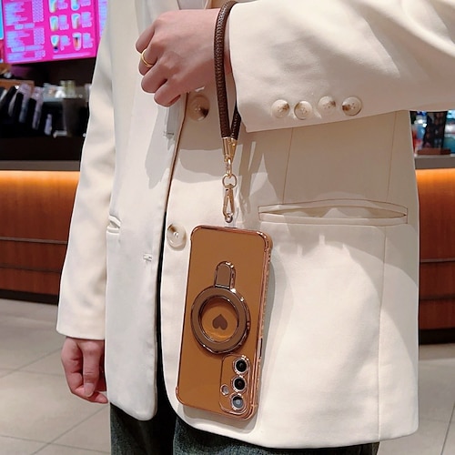 Handy Hülle Handyhüllen Für Samsung Galaxy S21 FE A16 A25 A15 A14 A34 A24 A53 A33 A13 Rückseite Mit Handgelenkschlaufe Stoßfest Retro TPU Beschichtung Image