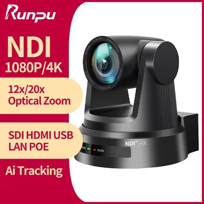 4K/1080P PTZ NDI Camera with AI-Tracking 12x/20x SDI HDMI USB 3.0 IP Video Conference Camera For