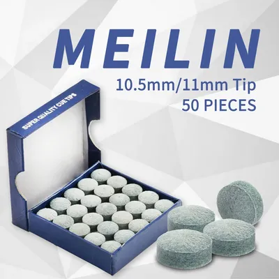 MEI LIN Snooker Cue Tips 50 Pieces 10.5mm 11mm Tips A/B/C/Red Pool Cue Tips Billiard Cue Leather