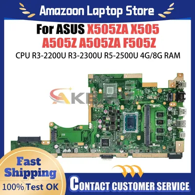 Mainboard For ASUS X505ZA X505Z F505Z K505Z A505Z RX505Z Laptop Motherboard R3 R5 R7 UMA RAM-4GB/8GB