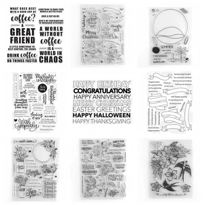 Blooming Peonies Clear Stamps Drink Coffee Rubber Stamps For DIY Scrapbooking Album Card Making