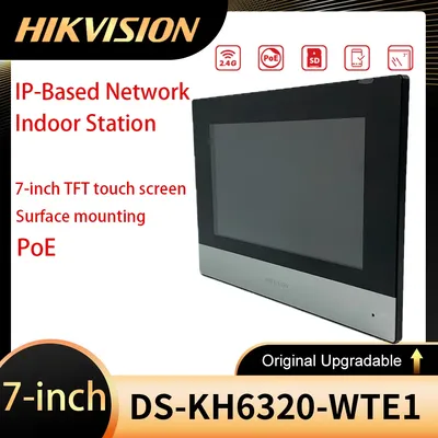 Hikvision Multi-Language DS-KH6320-WTE1 Indoor Monitor 7inch TFT Screen POE WiFi Video intercom