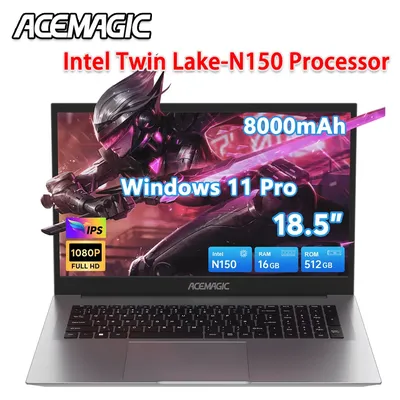 ACEMAGIC Laptop Computer with Windows 11 PRO 18.5" FHD Display Intel N150 Quad-Core Processor 16GB DDR4 RAM 512GB SSD Laptops