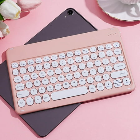 Apmemiss Clearance Wireless Keyboard Portable Bluetooth Colorful Computer Keyboards Wireless Mini Compact Retro Typewriter Flexible Design Keyboard with Compact Slim Profile