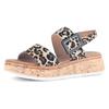 Plateausandaletten GABOR "RHODOS", Damen, Gr. 39, braun (leo), Ziegenveloursleder, animal-print, modisch, Schuhe, Keilabsatz, Sommerschuh in bequemer Schuhweite G (= weit)