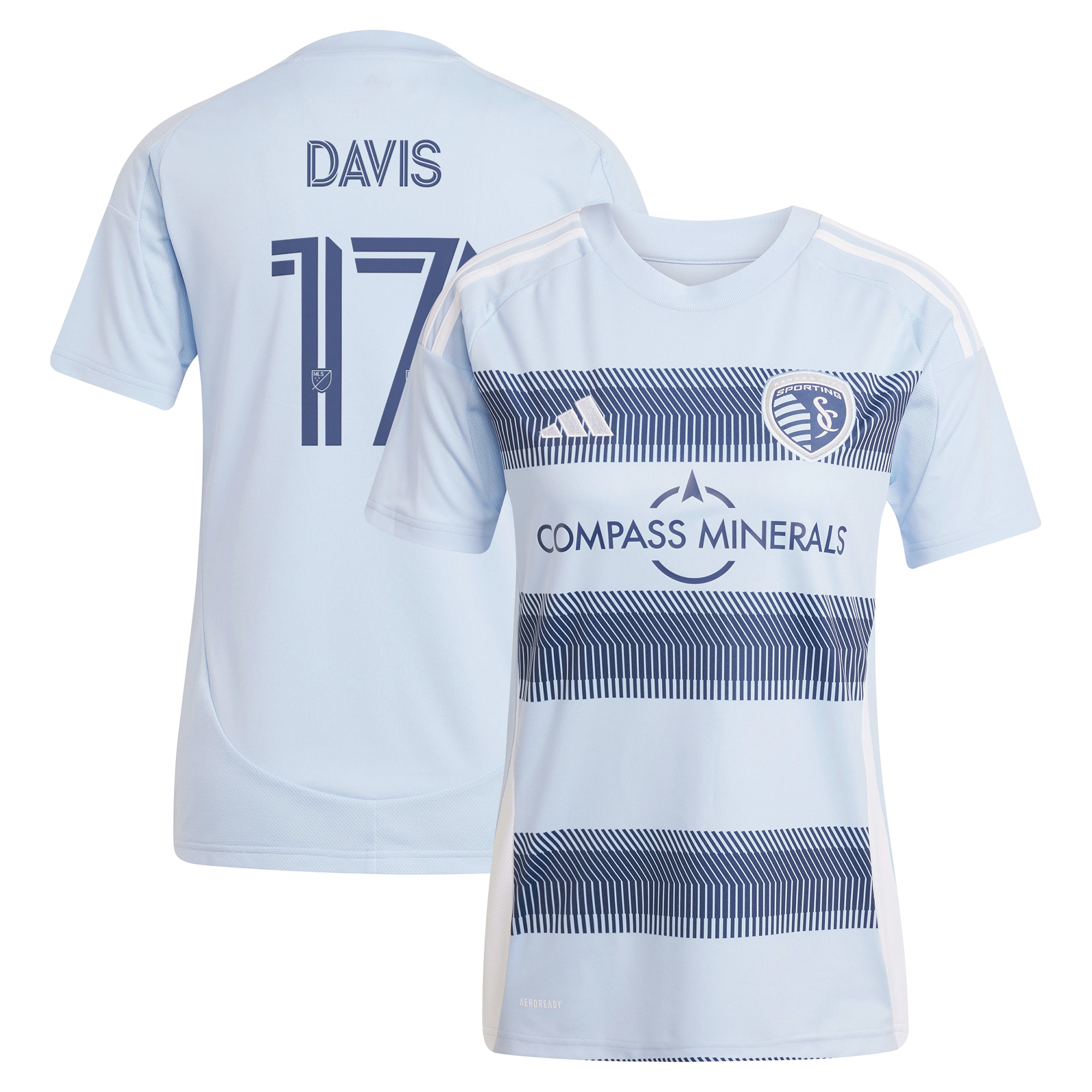 Women's adidas Jake Davis Light Blue Sporting Kansas City 2025 One KC Replica Player Jersey