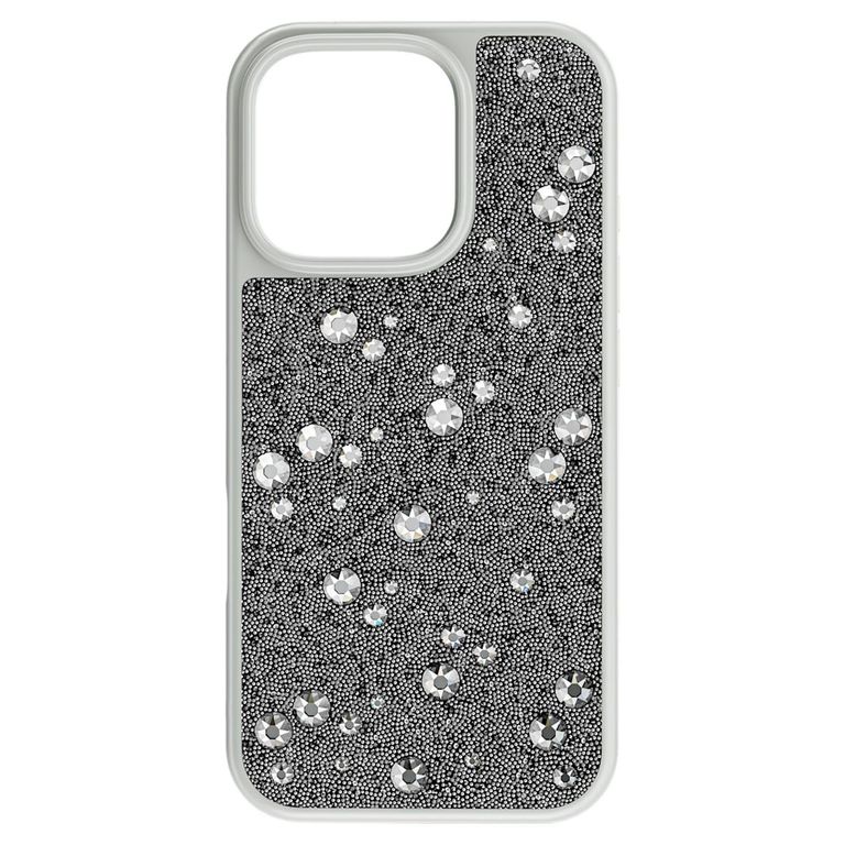 High Smartphone Case, Scattered Design, Iphone 16 Pro - Gray - Swarovski Cases