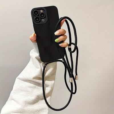 TEMU New Line Pattern Lanyard Phone Case For 15 14 11 Xs Xr 7 8 Se2 Se3 Th Image