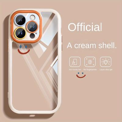 TEMU Cream Shell Design Exquisite Beautiful For Iphone 16pro Max 15pro/14pro/13pro/12pro/12 Case, Anti-drop, Anti-scratch, Anti-shatter Screen Protector Image