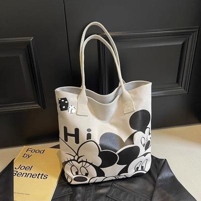 TEMU Mouse & Mouse Print Large Capacity Tote Bag - Casual, Lightweight, Hand Washable, Ideal For Travel & Everyday Use, Everyday Tote Bag | Accessory | Zipper Closure, Cute Tote Bag Image