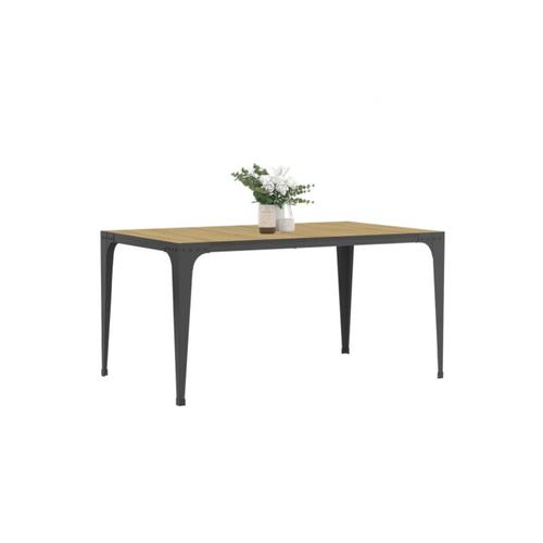 Rechteckiger Esstisch NELLY 8 Personen Holz und Schwarz Industriedesign 150 cm