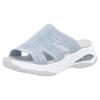 Pantolette RIEKER SPORT "vegan", Damen, Gr. 42, blau (hellblau), Textil, meliert, sportlich, Schuhe, Sommerschuh, Hausschuh, Keilabsatz, in der Maschine waschbar, Topseller