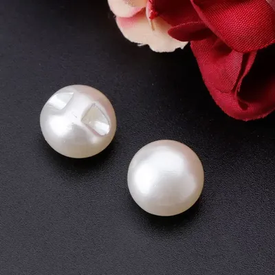 50pcs Sewing Pearl Buttons Round 10mm 11mm Clothes Accessory Supplies for Wedding Gown Costume Jewelry Gift Supply