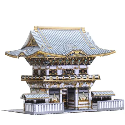 Japan Nikko Toshogu Schrein Falten Mini 3D Papier Modell Papercraft Haus DIY Kunst Origami Gebäude Image