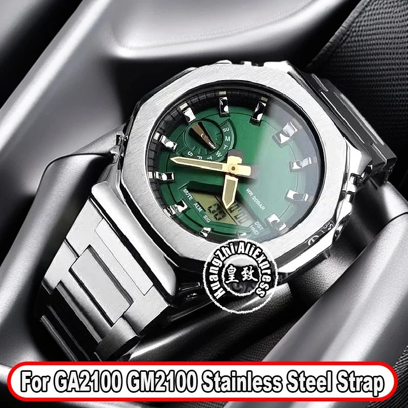 Für Casio G-SHOCK GA-2100 GM2100 Armband Bauernhaus Eiche modifizierte Edelstahl-Uhrenkette Herrenarmband DW-5600 GA110 Armband Image