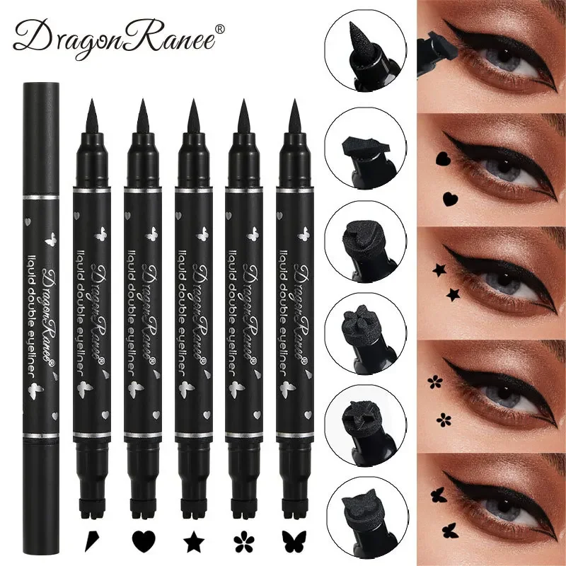 Dragon Ranee Doppelköpfiger Star Seal wasserfester Eyeliner-Stift, nicht verschmierend, anfängerfreundlicher Herz- und Pflaumen-Augenschwanz-Eyeliner-Stempel Image