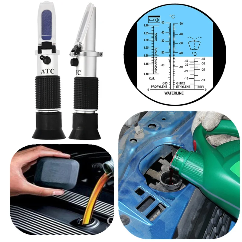 Handheld Glykol Refraktometer Frostschutzmittel Auto 1-1,4 Batterie Säure Motor Kühlmittel Tester Werkzeug Flüssigkeit Refraktometer Tester ATC Image