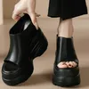 Große Größe 40 41 42 Gladiator Sandalen Frauen Plus Größe 43 44 45 46 47 Echtes Leder Keile High Heel Pantoletten Plattform Pumps Schuhe
