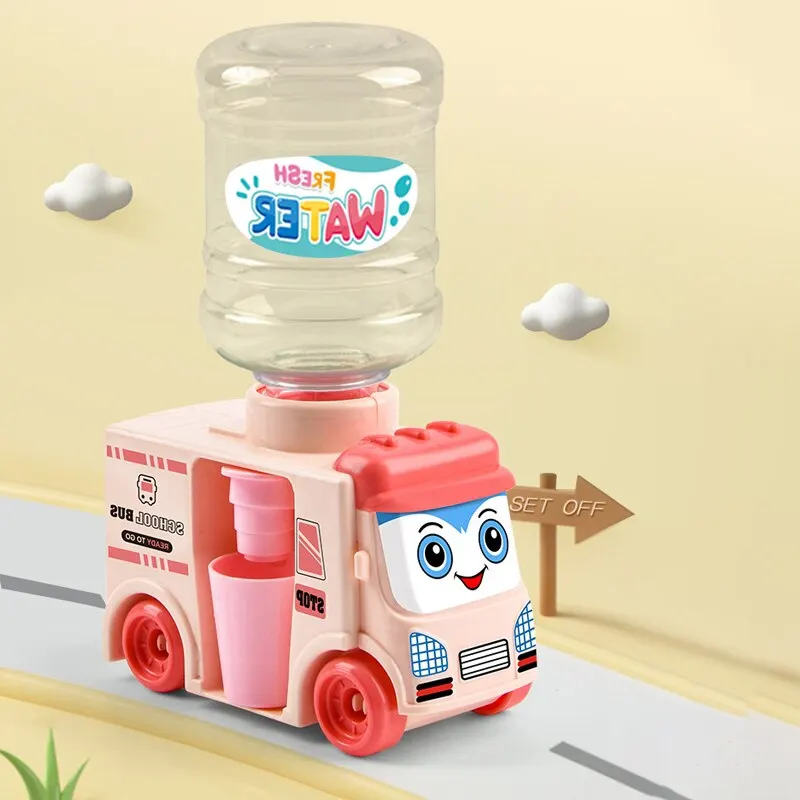 1PC Nette Rosa Schiebe Auto Wasser Dispenser Küche Simulation Spielzeug Kinder Rolle Spielen Lernen Geschenk für Pretend Spielen Image
